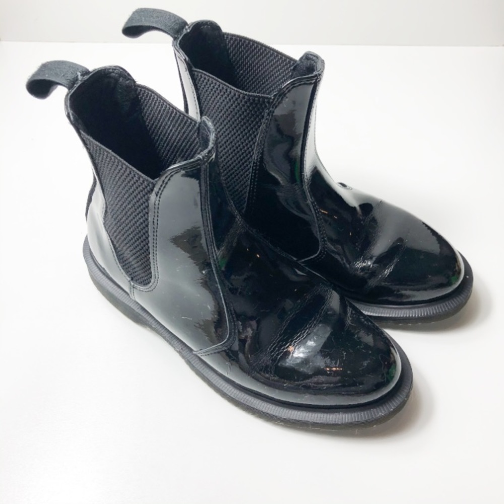 Dr.Martens Flora Black Patent Leather Chelsea Boot